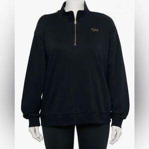 NIKE Women’s Nike Femme Qtr Zip 1/4 Zip Sports Top Activewear, Black / XL